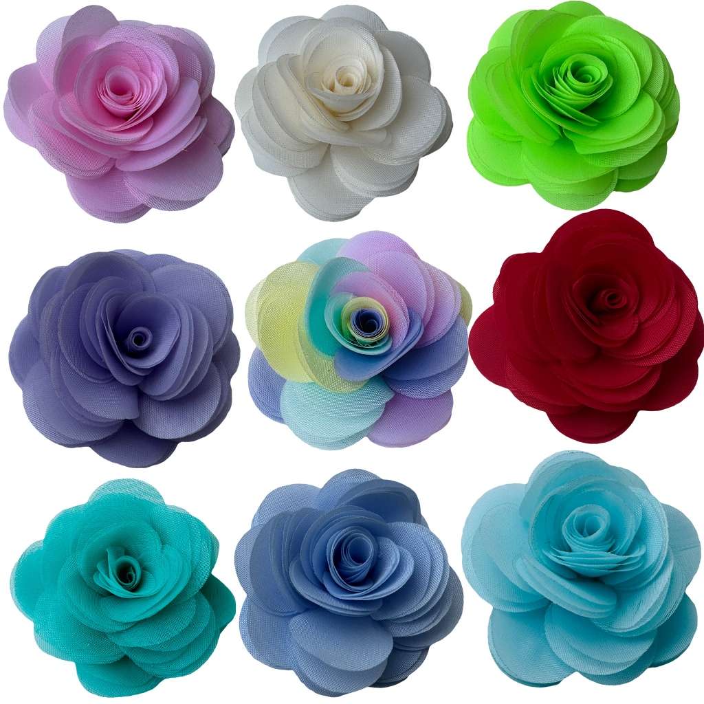 Flores de Tecido: 3 Pçs P/ Artesanato 🌸