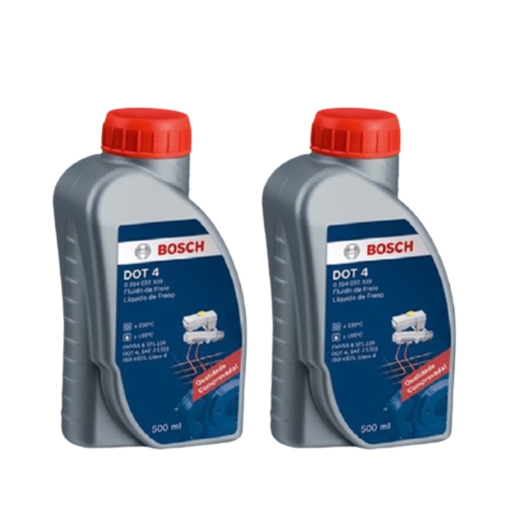 Fluido de Freio Bosch Dot 4: Kit com 2 Frascos de 500ml