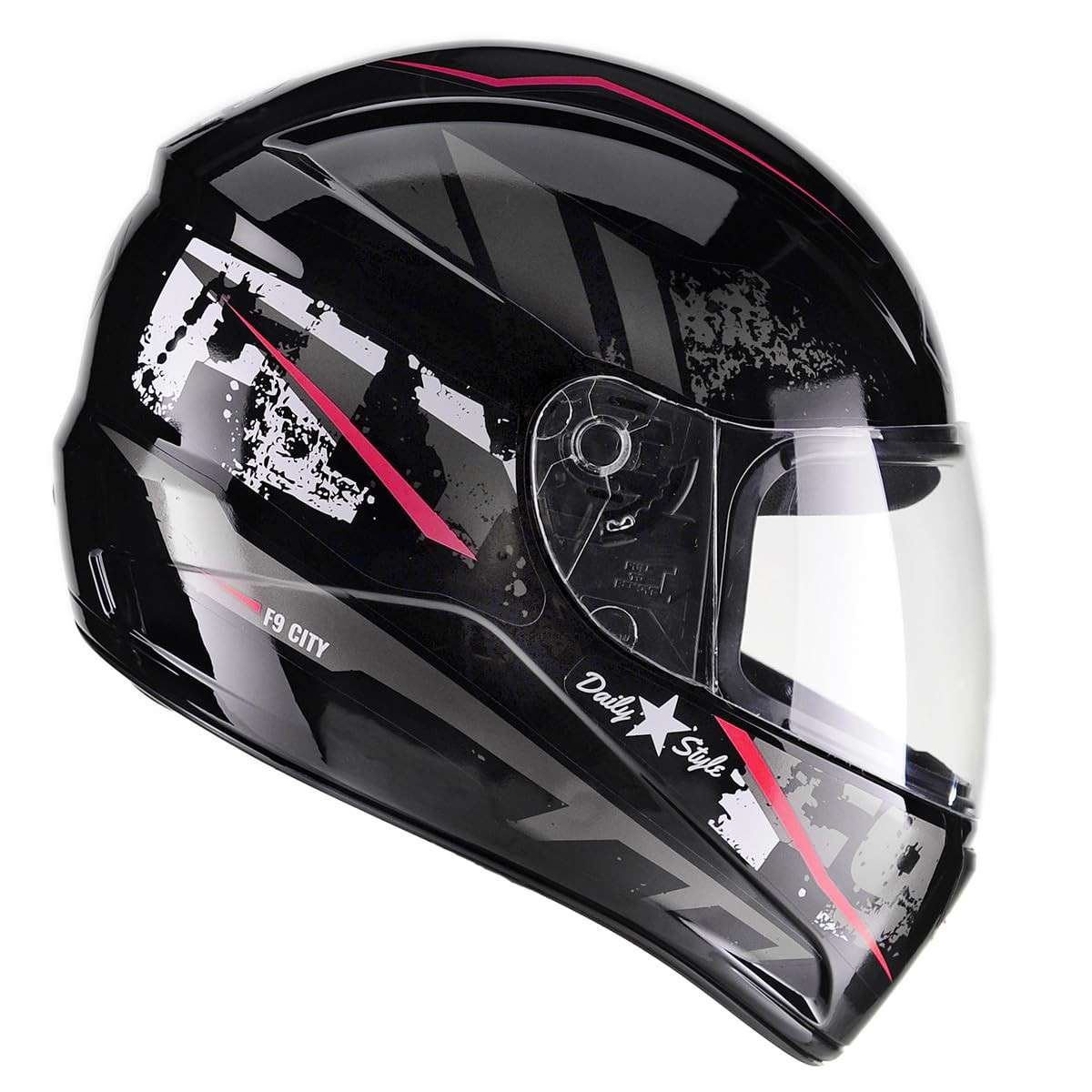 Capacete Fly F-9 HG City Fechado Moto Preto/Vermelho - Segurança e Estilo para Sua Pilotagem