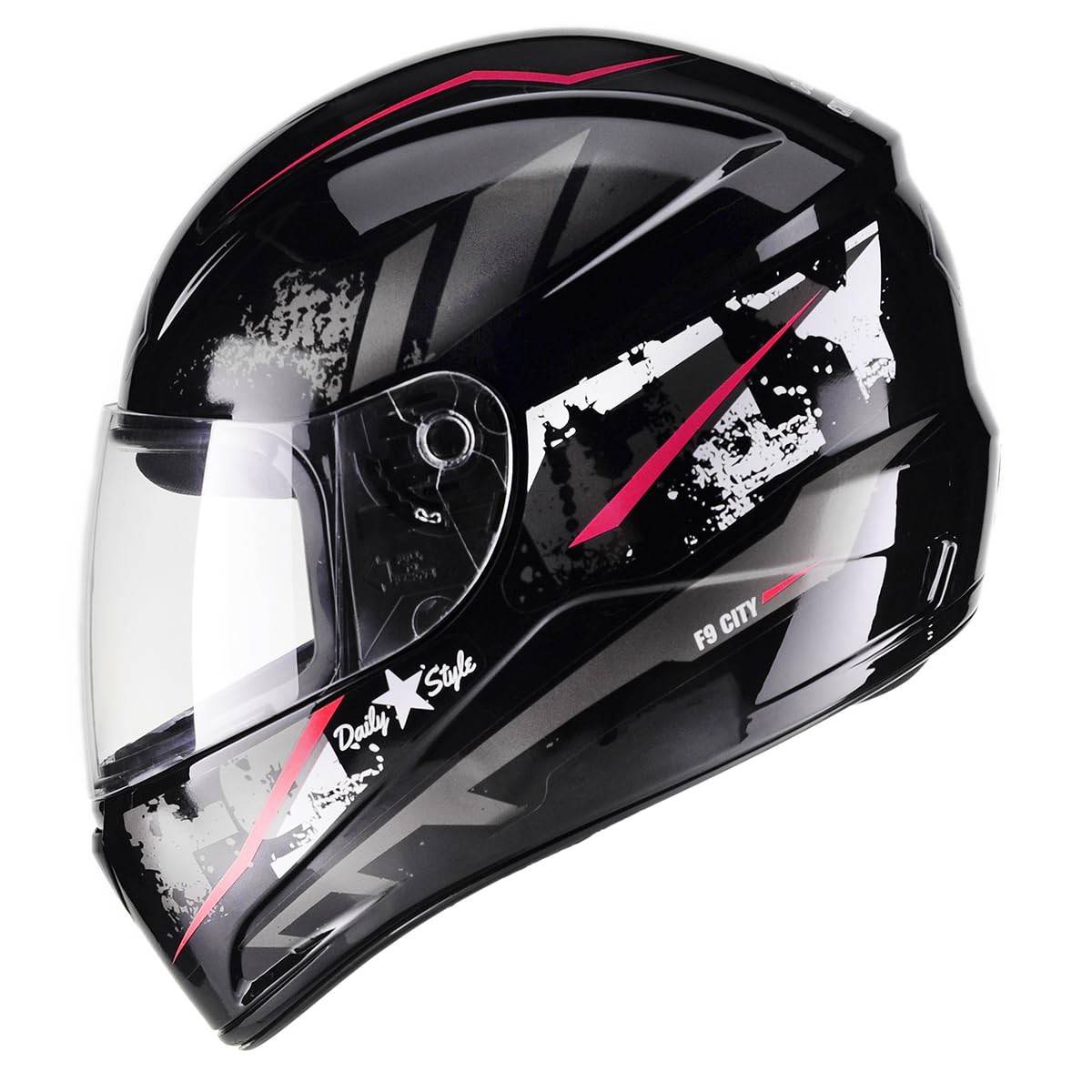 Capacete Fly F-9 HG City Fechado Moto Preto/Vermelho - Segurança e Estilo