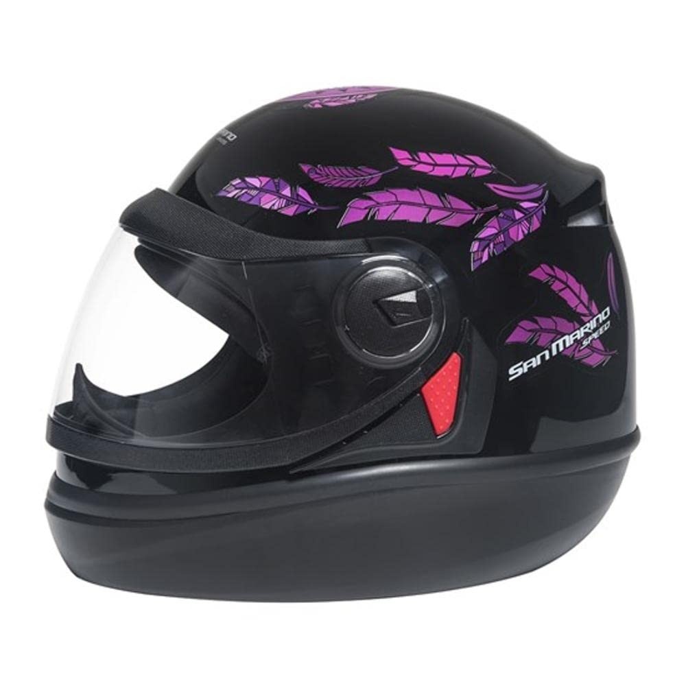 Capacete San Marino Speed Fly Preto e Rosa: Segurança e Estilo para Sua Aventura
