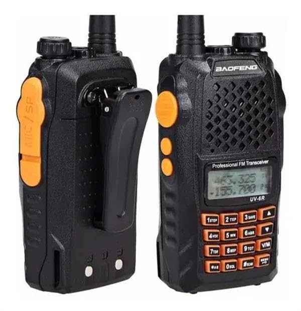 Rádio Comunicador UV-6R 7W: Dupla Banda VHF/UHF, Bateria Lítio, Lanterna LED e Rádio FM