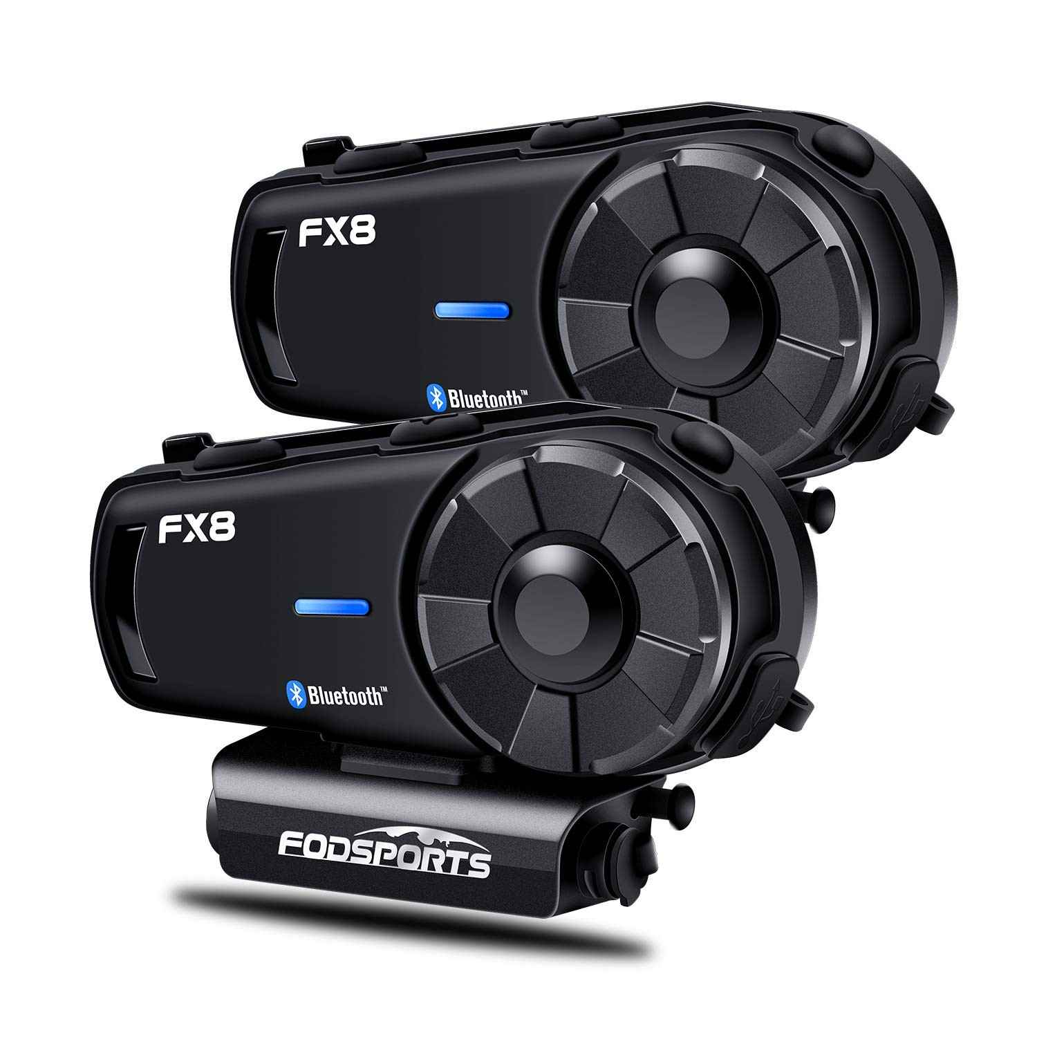 Fone de Ouvido Bluetooth Fodsports FX8 para Moto: Intercomunicador 8 Pilotos, Música e FM