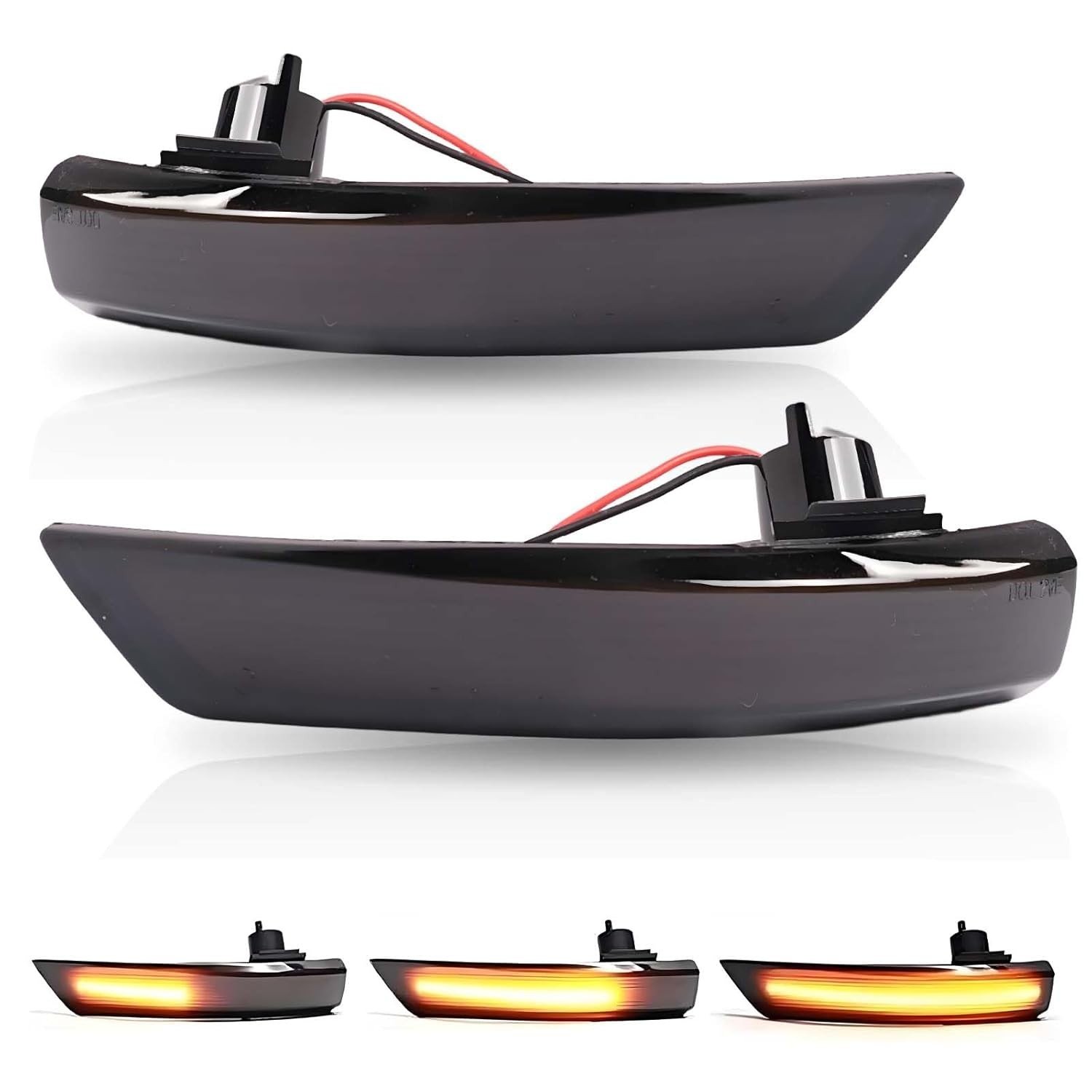 Luz de Seta Sequencial LED Âmbar Fumê para Ford Focus MK2/MK3 e Mondeo MK4 - Kit 2 Peças