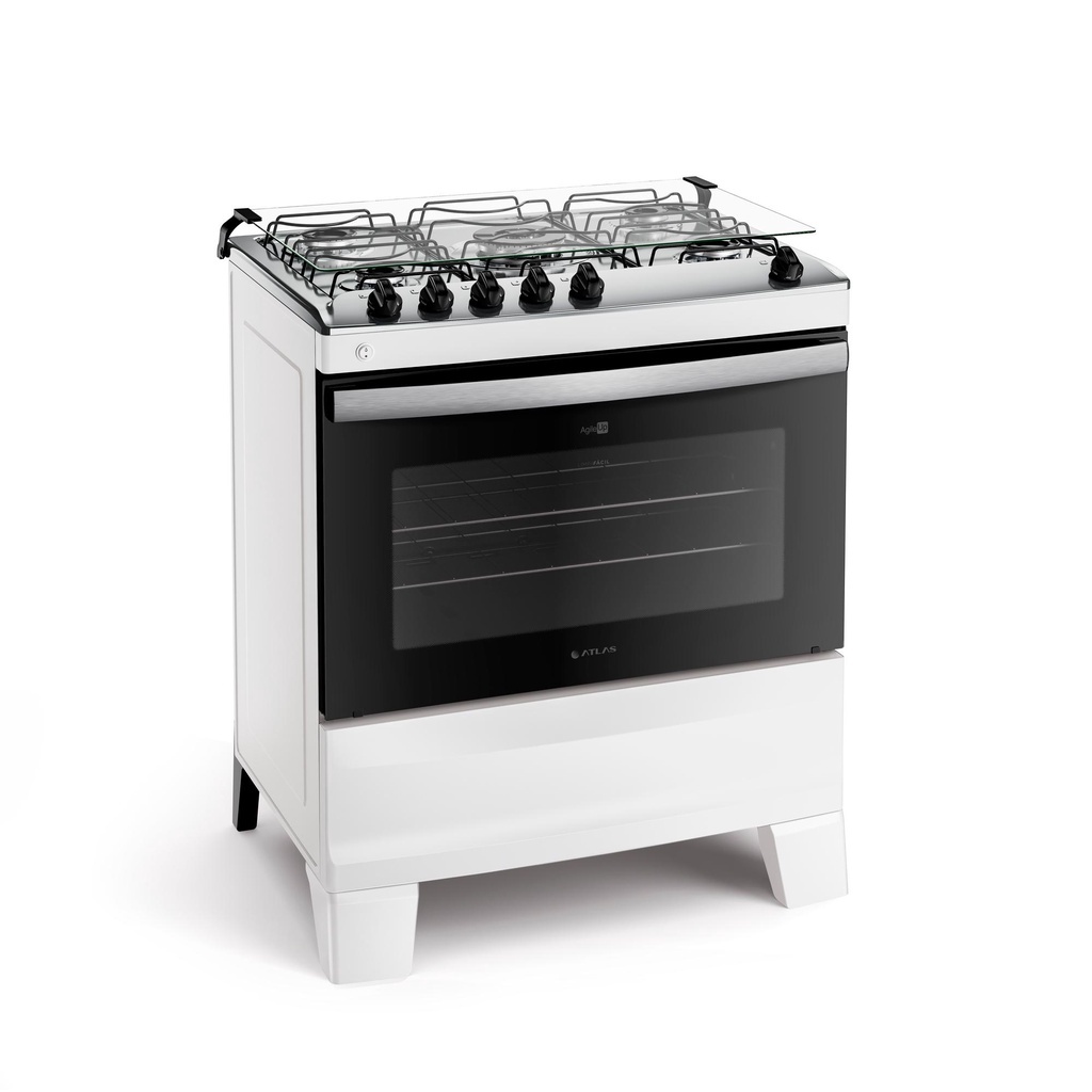 Fogão 5 Bocas Atlas Agile Up Inox: Moderno, Elegante e Bivolt