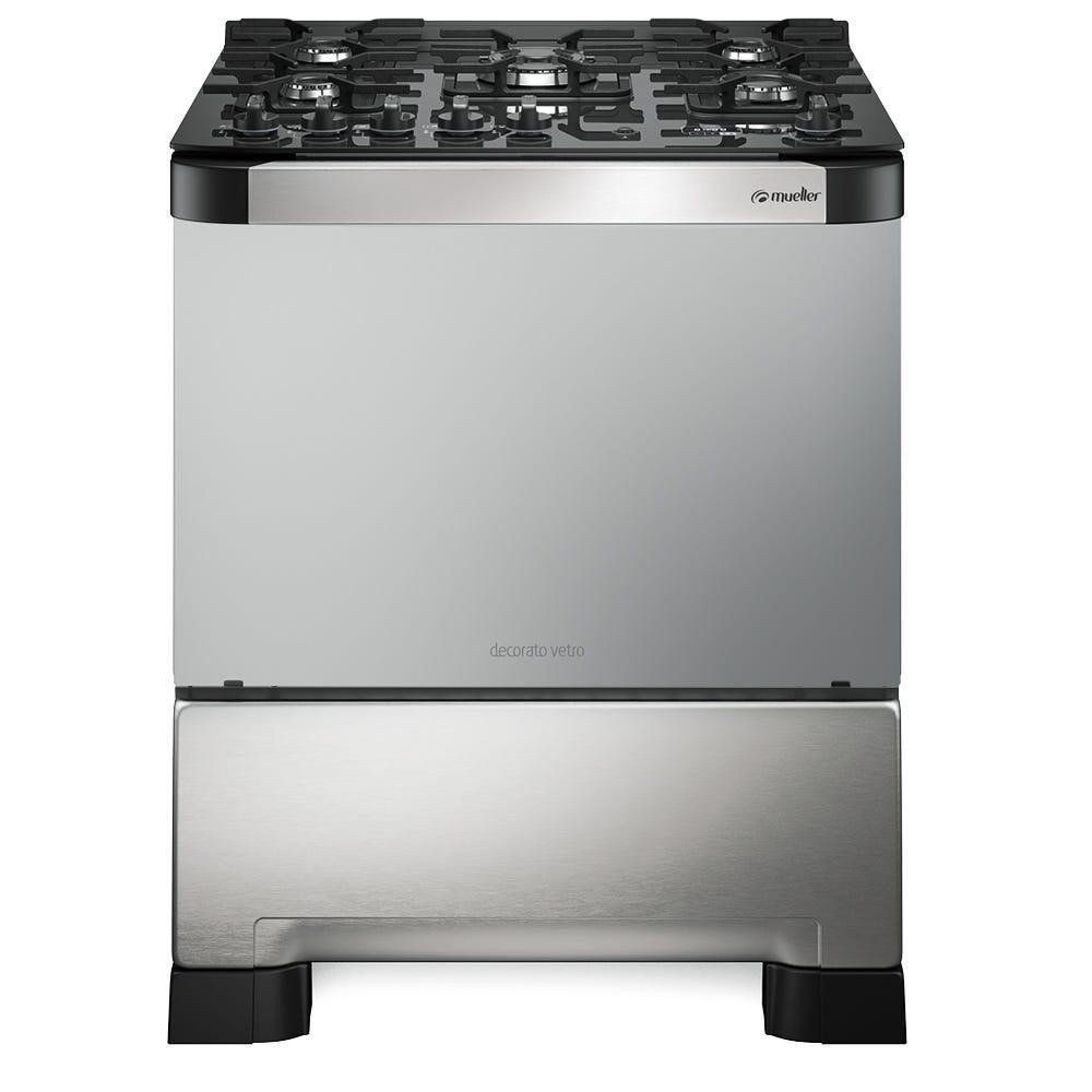 Fogão Mueller 5 Bocas Vetro Inox: Cozinhe com Estilo!