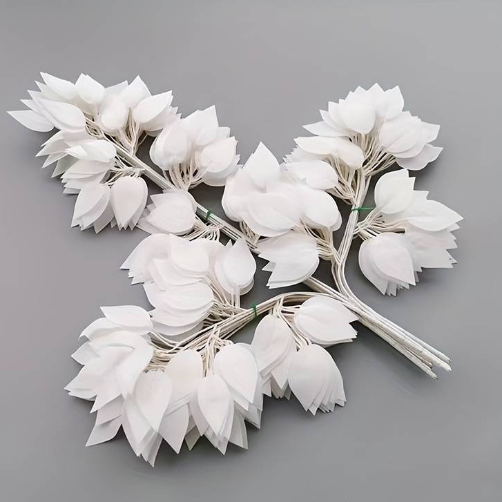 Folhagem de Ficus Branco de Silicone - 12 Unidades BH802259