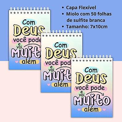 Bloquinho Anotações Cristã Motivacional 7x10cm – 50 Folhas