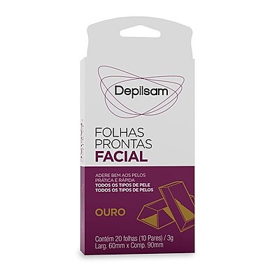 Folhas Prontas Facial Depilsam Ouro: Depilação Rápida e Prática