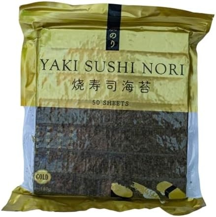 Alga Marinha Nori Yaki Sushi Nori Gold Crocante 50 Folhas 140 Gramas