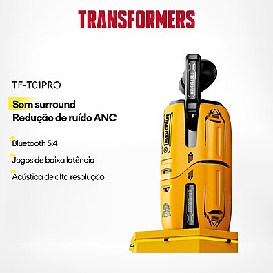 Fone Bluetooth Transformers TF-T01PRO: Som Imersivo ANC