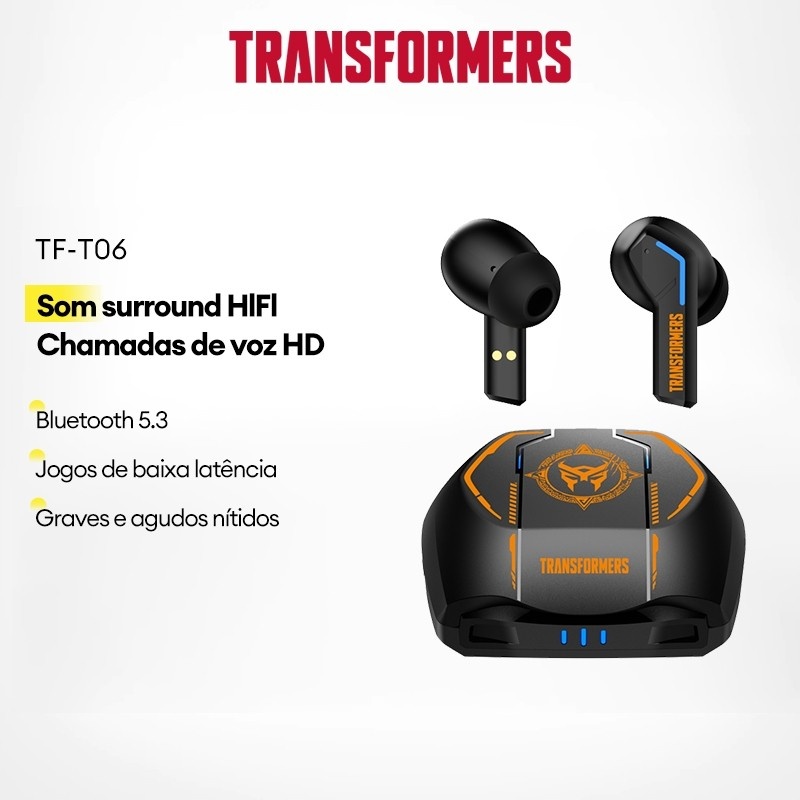 Fone Bluetooth Transformers TF-T06: Som Imersivo e HD