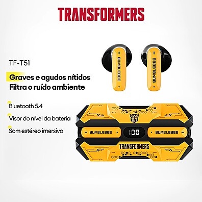 Fone Bluetooth Transformers TF-T51: Som Imersivo!