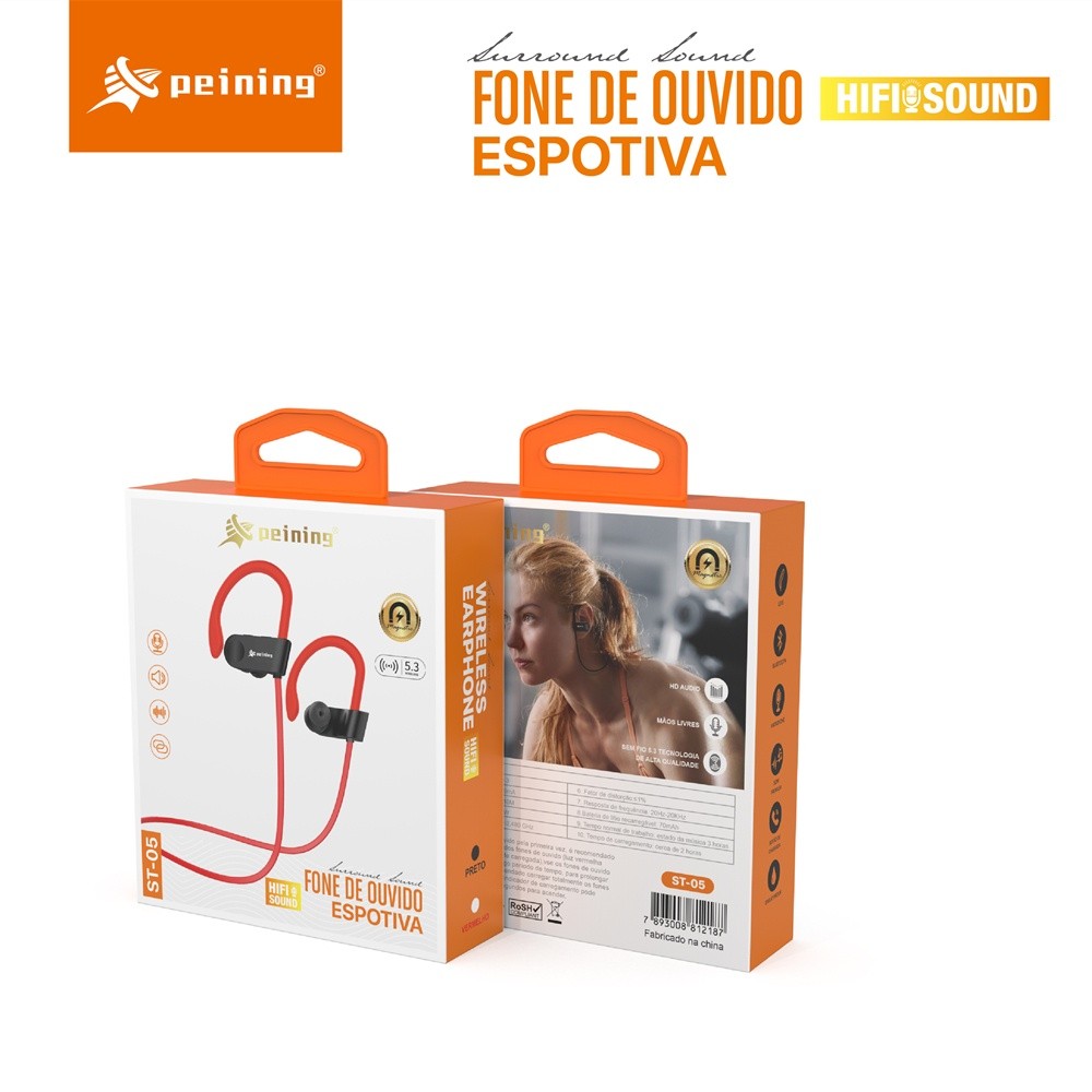 Fone de Ouvido Bluetooth Peining: Som e Liberdade!
