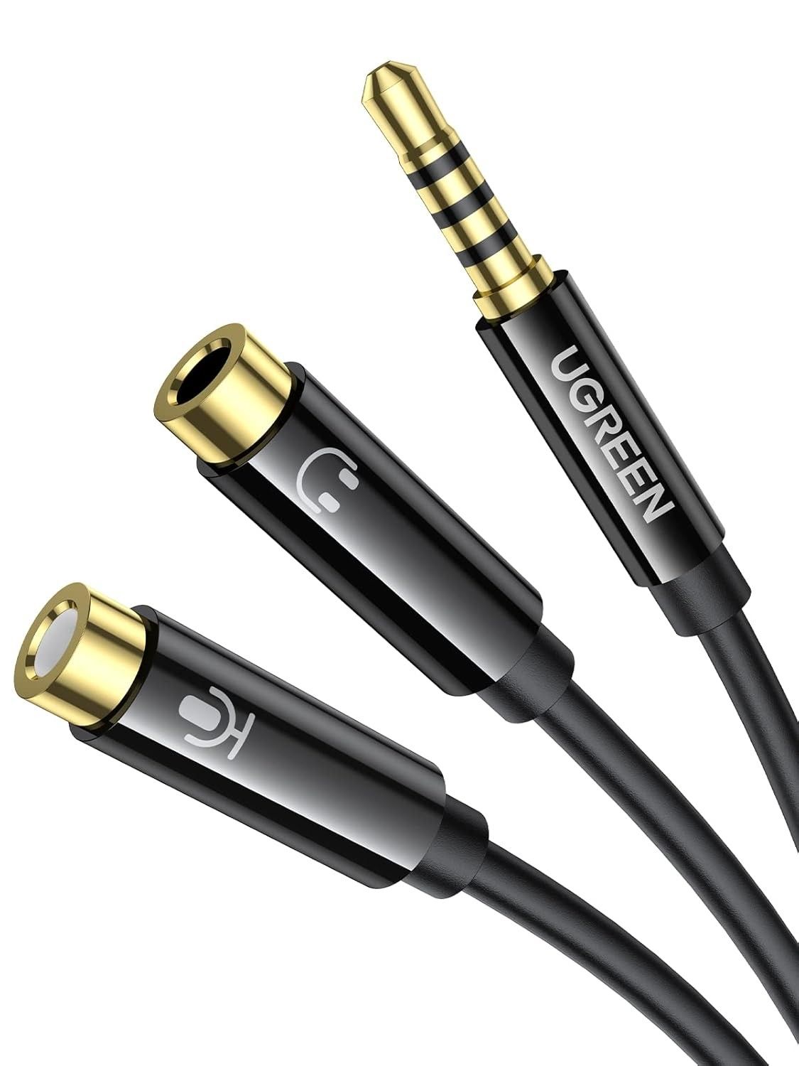 Adaptador Divisor UGREEN 3.5mm: Conecte Seu Fone e Microfone ao PC Facilmente!