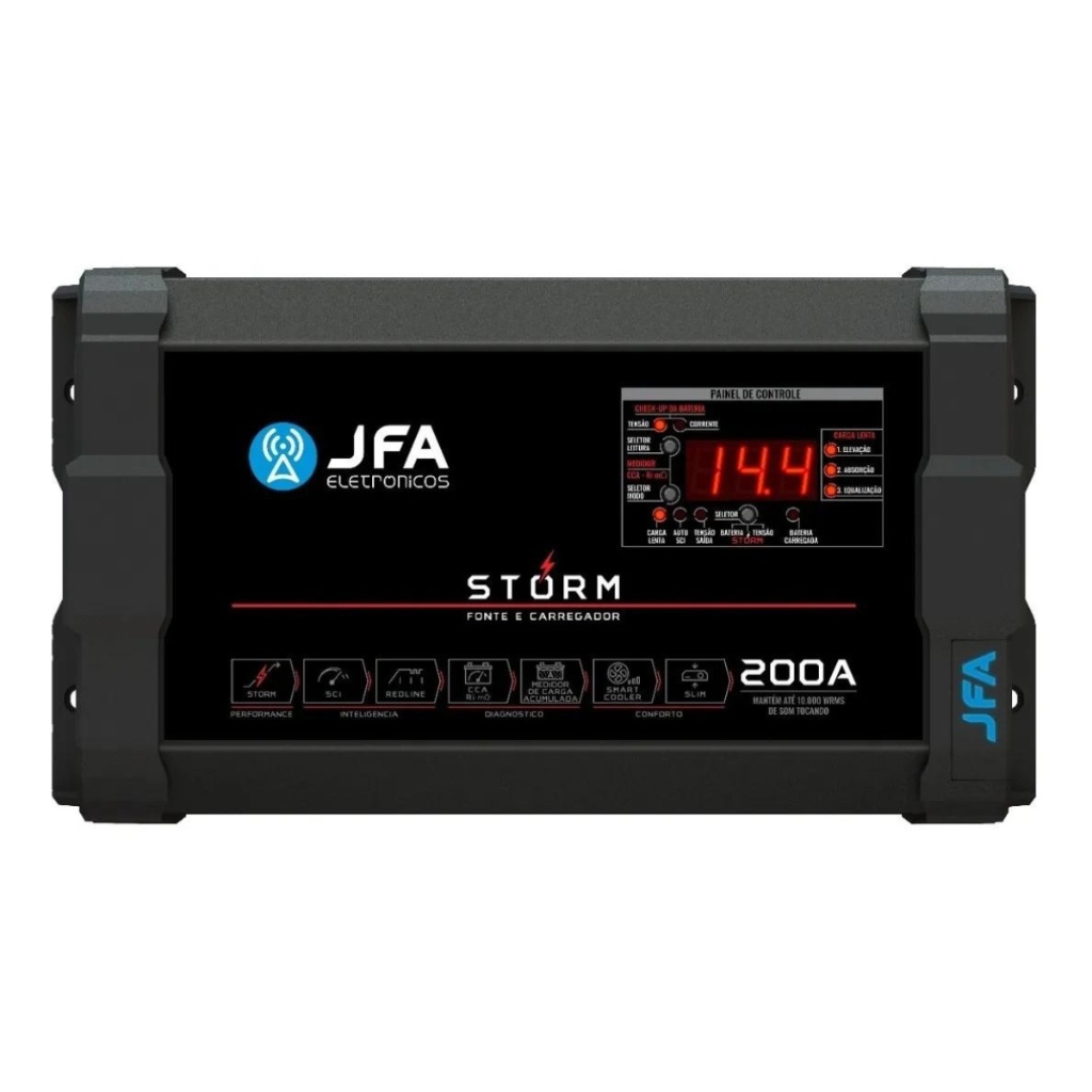 Fonte Automotiva JFA Storm 200A: Teste e Carregue!