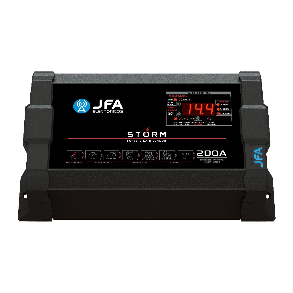 Fonte Carregador JFA Storm 200A Bivolt – Alta Performance e Diagnóstico Inteligente