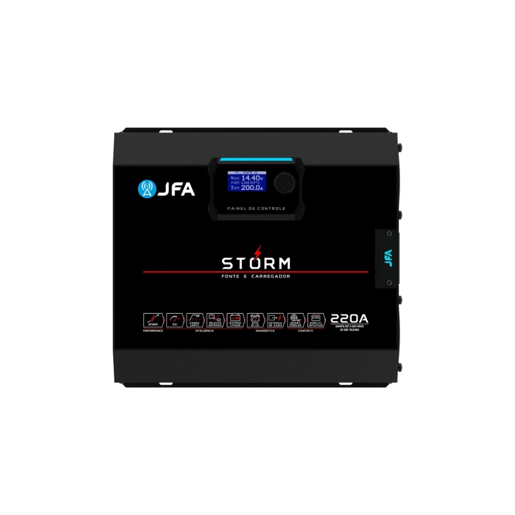 Fonte Carregador JFA Storm 220A: Potência e Controle!