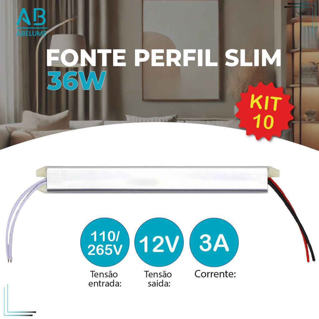 Fonte Chaveada 36W Slim: Energia Eficiente e Compacta!
