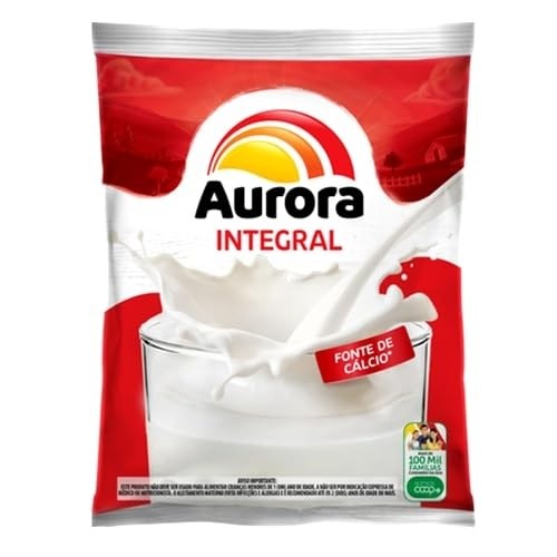 Aurora Leite em Pó Integral, 400g, Fonte de Cálcio