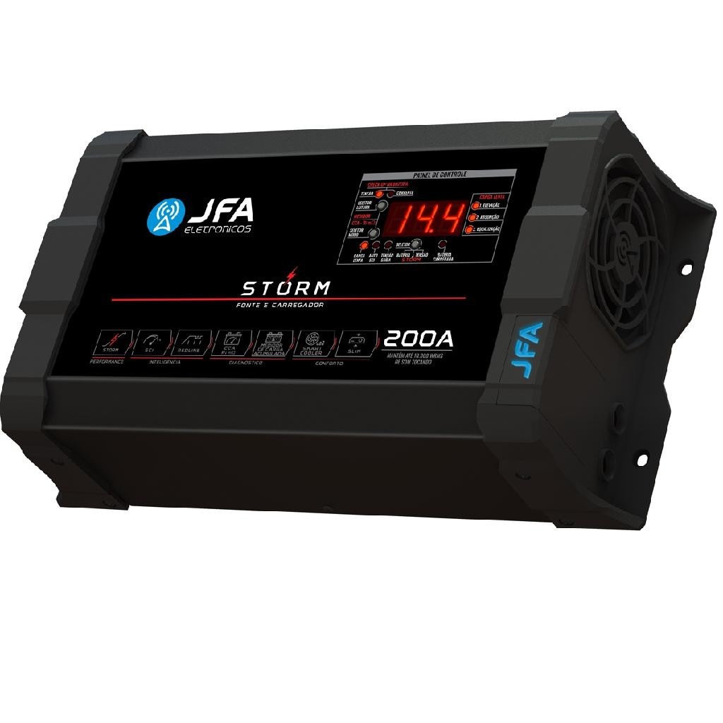 Fonte JFA Storm Plus 200A: Potência e Carga Inteligente