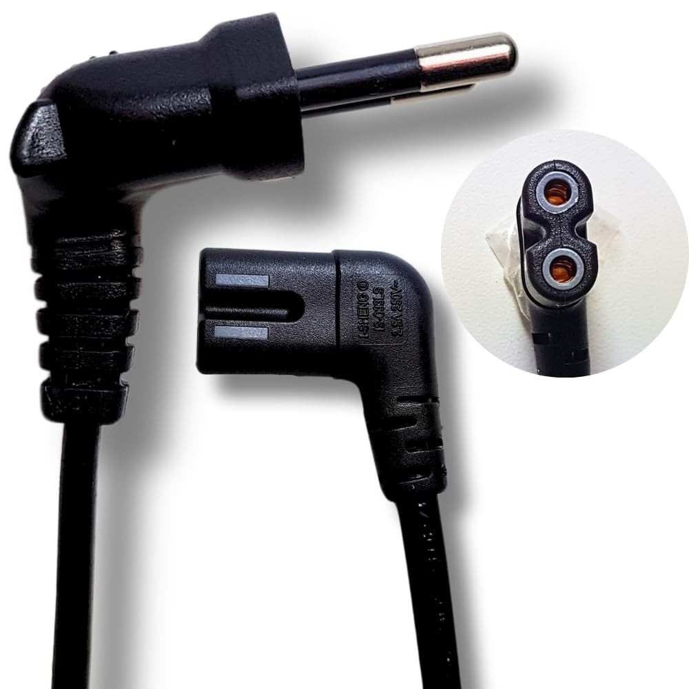 Cabo de Força Tipo 8 90° Universal: Conecte sua Smart TV e Videogame com Segurança e Estilo!