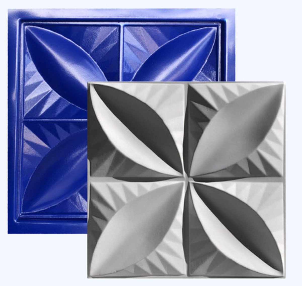 Forma para Revestimento 3D Florida 40x40 cm - ABS Resistente | Kit com 2 Peças