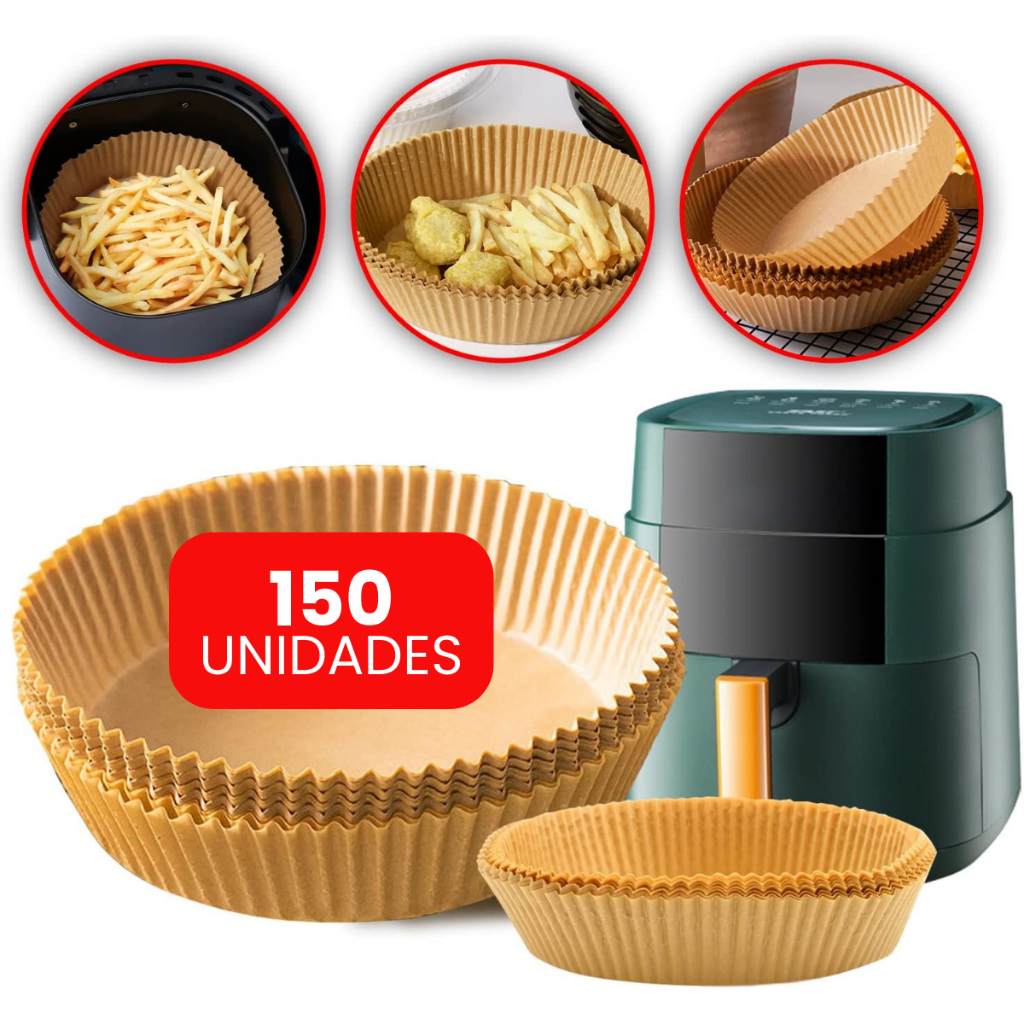 Forma AirFryer de Papel 16cm: Limpeza Fácil e Sem Sujeira!