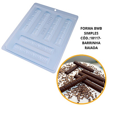 Forma Barrinha Raiada BWB: Chocolate Perfeito!