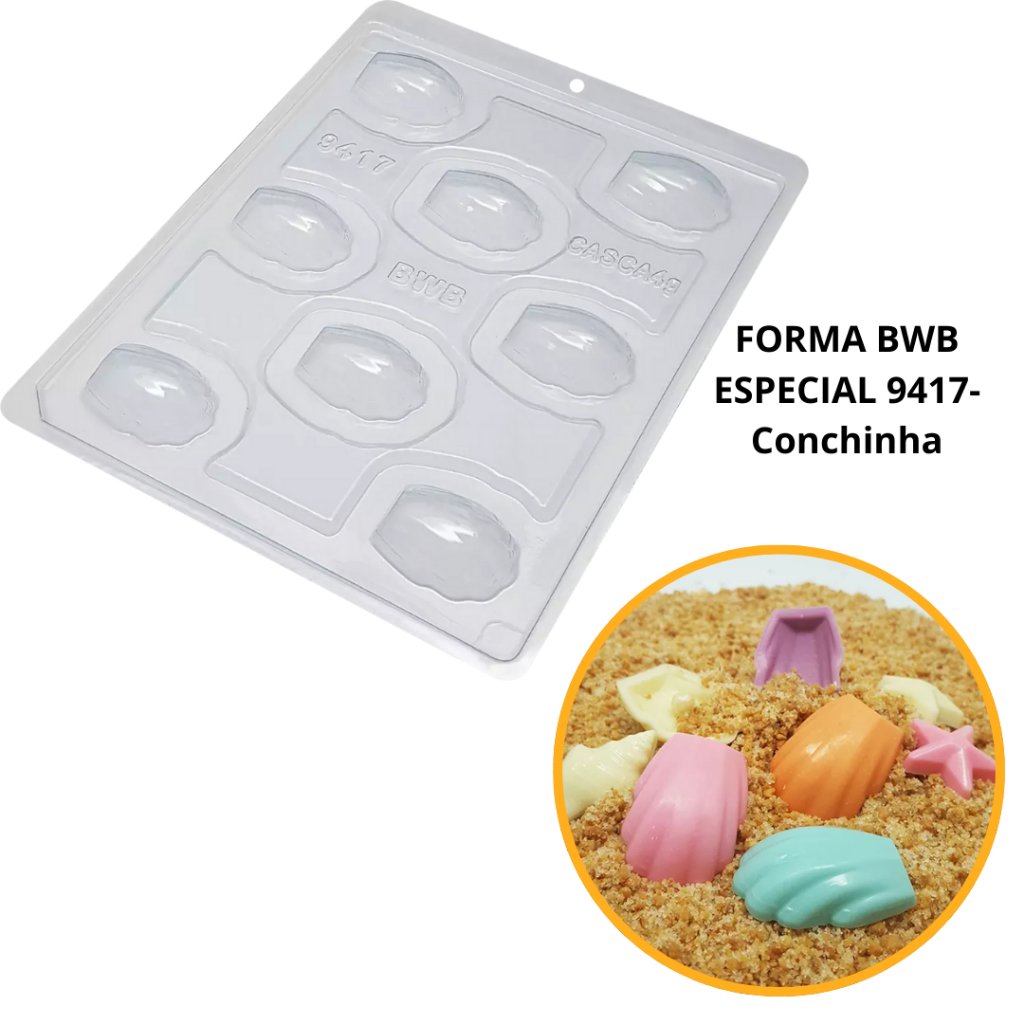 Forma Chocolate Conchinha 20g BWB: Festa do Mar!