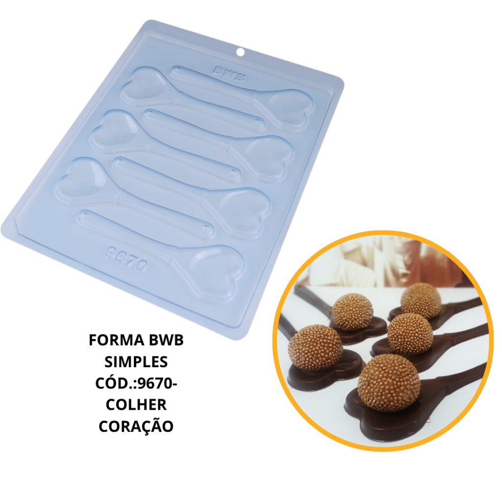 Forma Colher Coração BWB: Bombons Perfeitos!