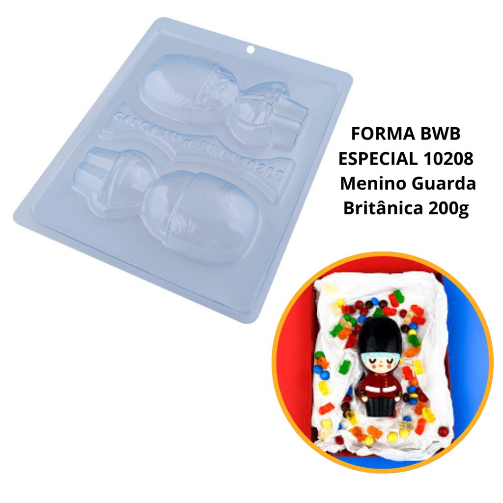 Forma de Acetato para Chocolate - Guarda Britânico 3 Partes