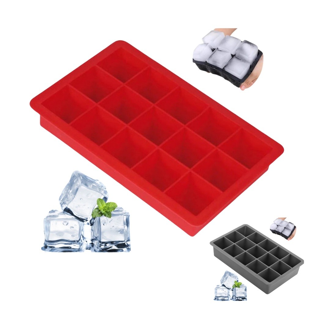 Forma de Gelo de Silicone: 15 Cubos, Resistente e Segura