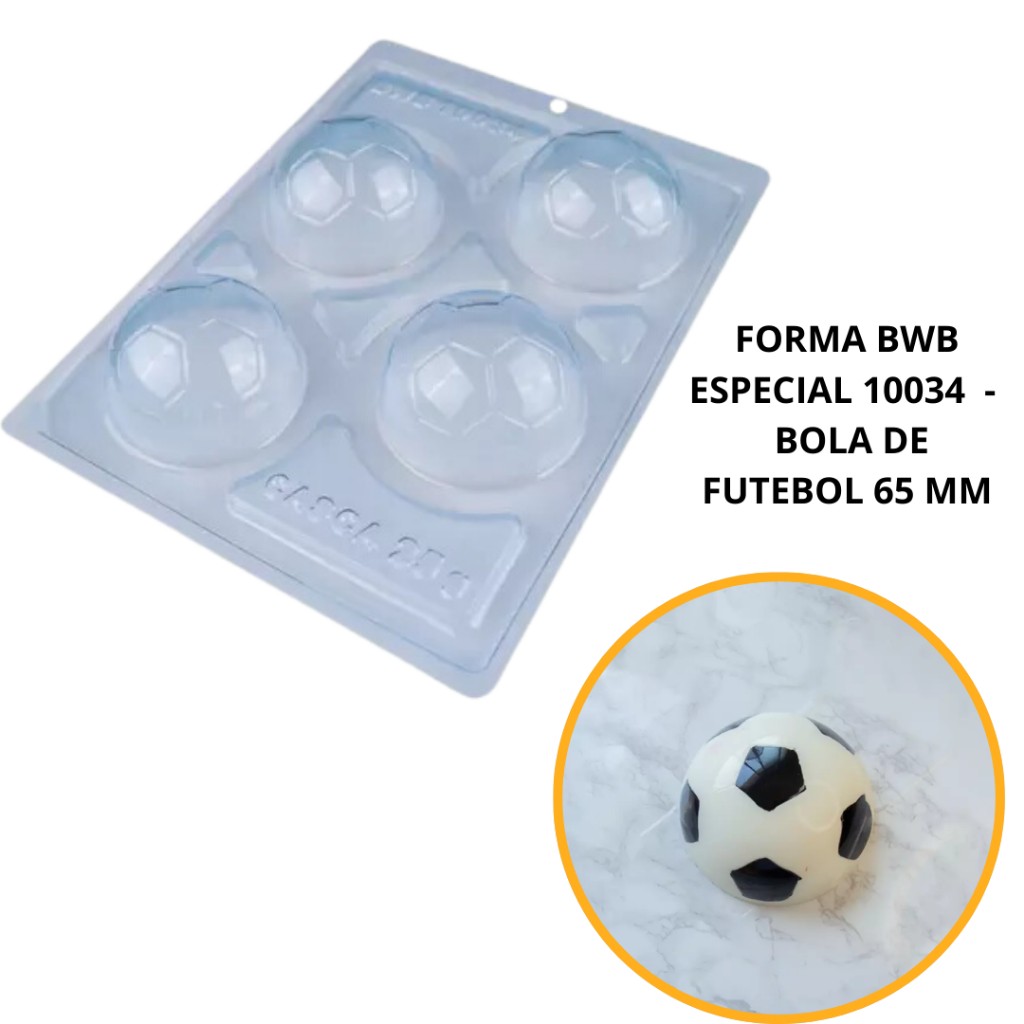 Forma de Silicone Bola de Futebol 65mm - Copa do Mundo