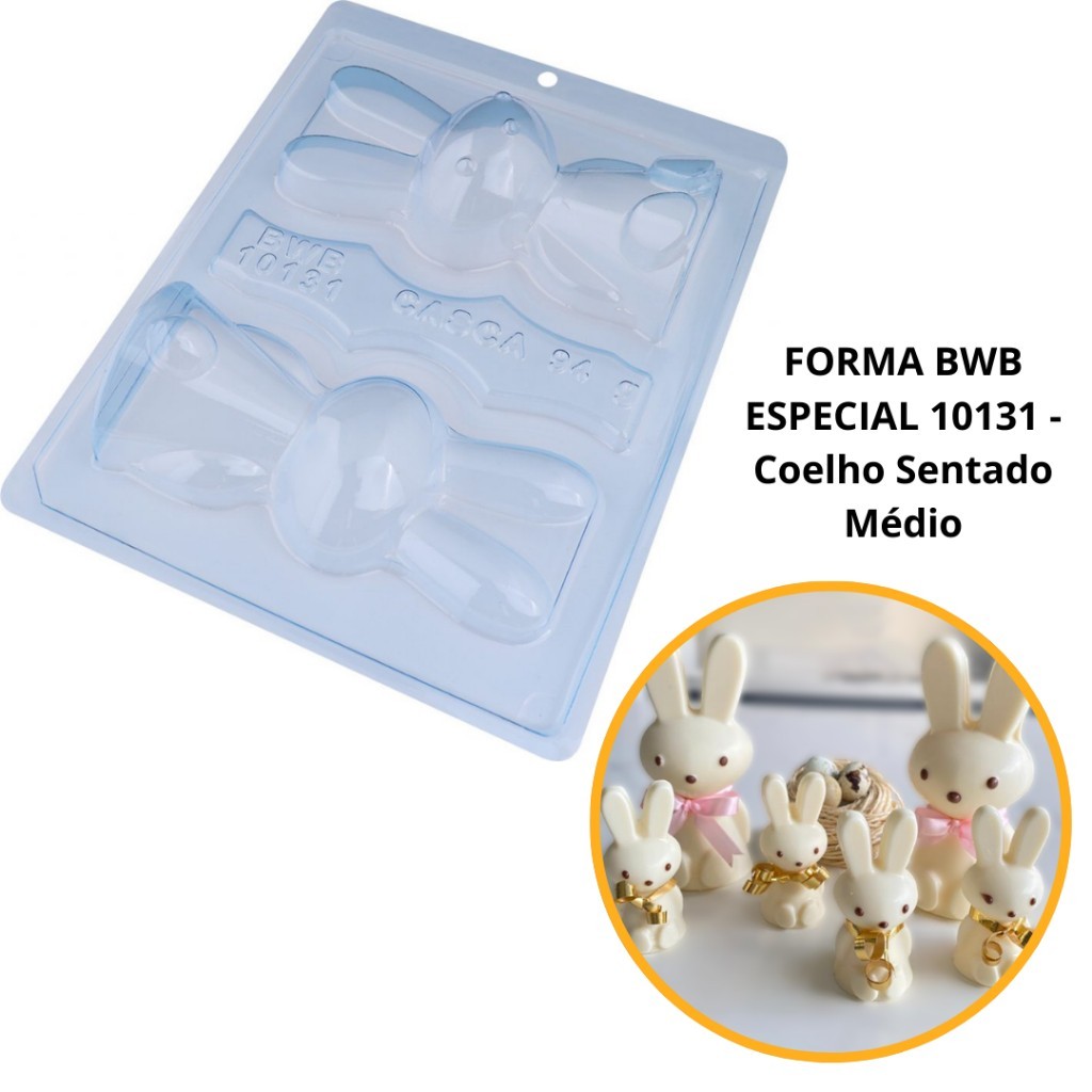 Forma de Silicone Coelho Páscoa: Chocolate Perfeito!