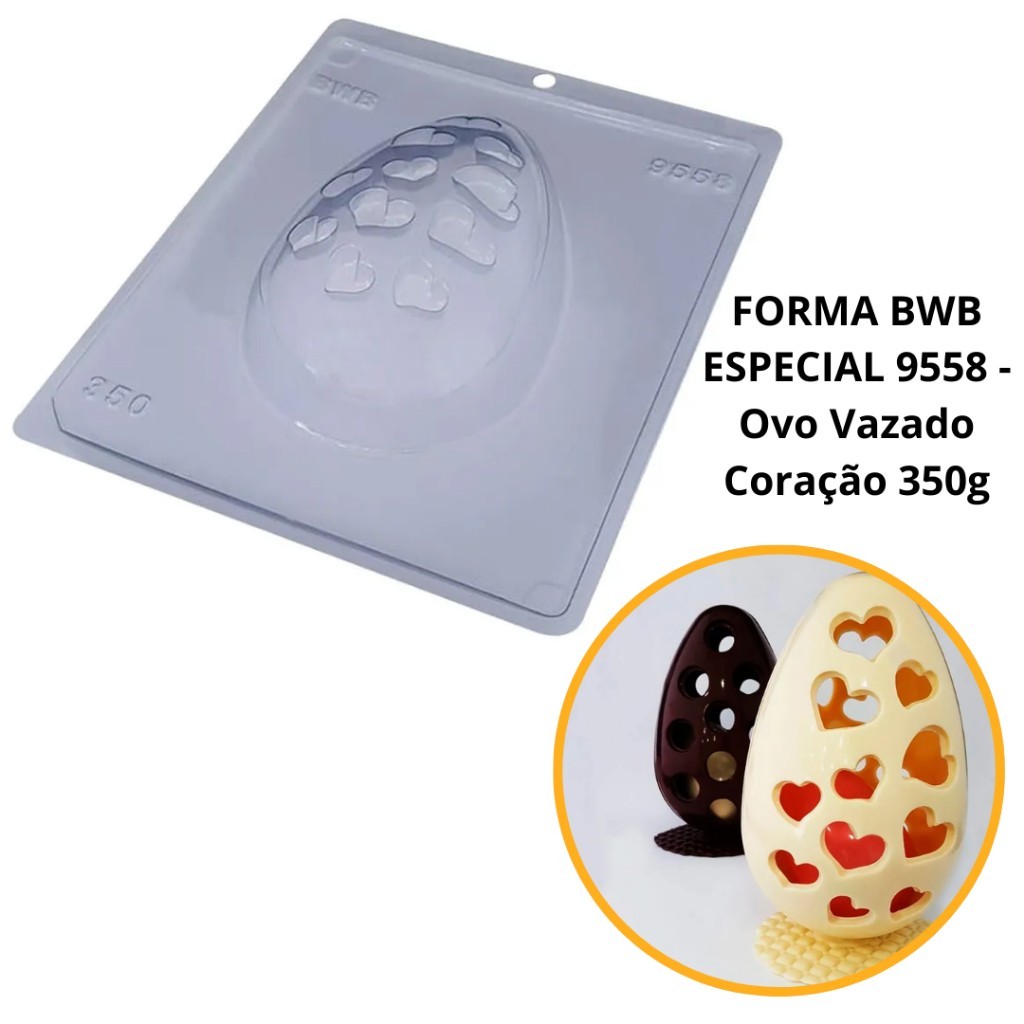 Forma de Silicone Coração 350g: Crie Ovos de Páscoa Incríveis!
