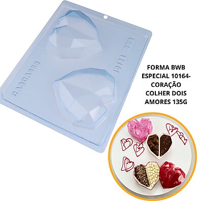 Forma de Silicone Coração Dois Amores: Chocolate Perfeito!