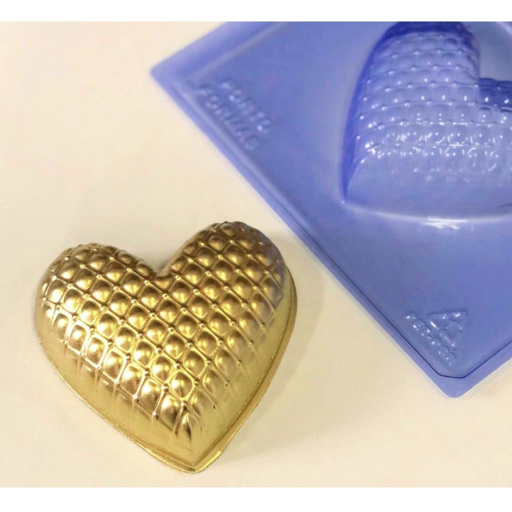 Forma de Silicone Coração Matelassê: Chocolates Perfeitos!