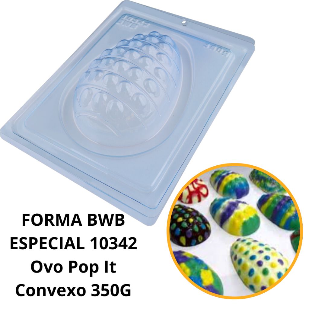 Forma de Silicone Ovo de Páscoa Pop It BWB