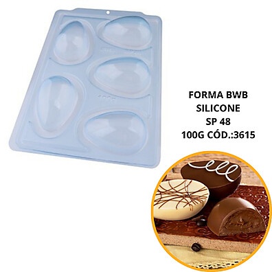 Forma de Silicone para Ovo de Páscoa 100g - BWB SP48