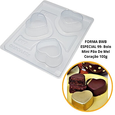 Forma Mini Pão de Mel Coração 100g - BWB