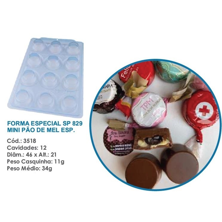 Forma Mini Pão de Mel: Silicone Profissional BWB