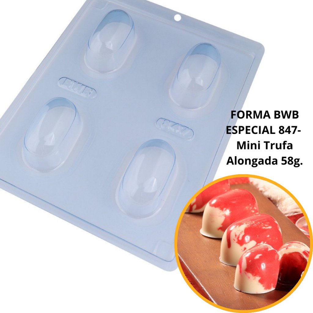 Forma Mini Trufa Alongada: Crie Bombons Perfeitos!
