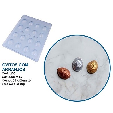 Forma Ovitos 210 com Arranjos em Acetato BWB para Chocolates