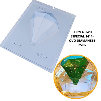 Forma Ovo Diamante 250g com Silicone – Chocolate Perfeito