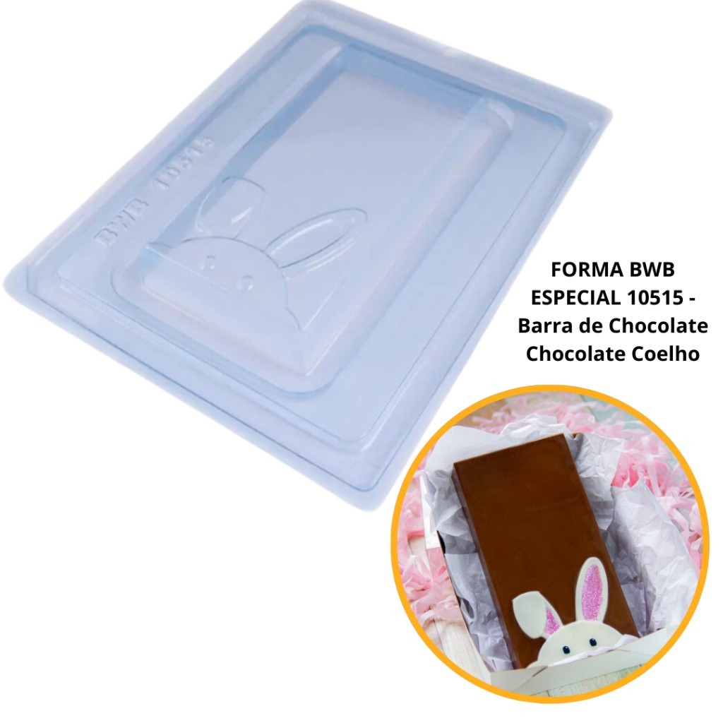 Forma Silicone Coelho BWB: Chocolate Perfeito!