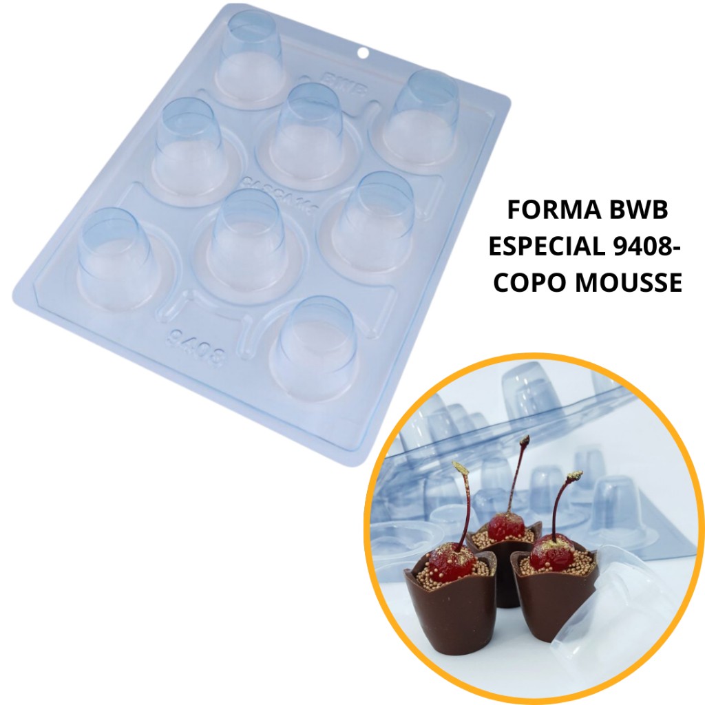 Forma Silicone Copo Mousse BWB 9408 - Chocolate Perfeito!