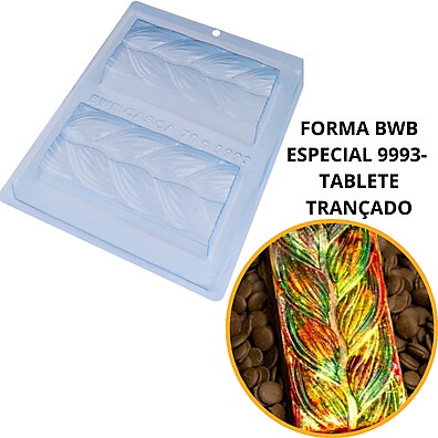 Forma Silicone Tablete Trançado 250g - BWB