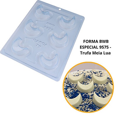 Forma Trufa Meia Lua 22g – Chocolate Perfeito em 3 Partes
