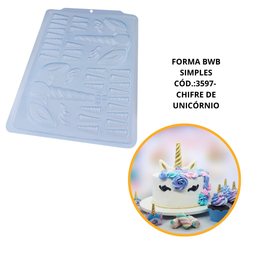 Forma Unicórnio BWB: Doces Finos e Chocolates